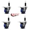 Service Caster 3'' Blue Poly Swivel 1-1/8'' Expanding Stem Caster Set Total Lock Brake, 4PK SCC-EXTTL20S314-PPUB-BLUE-118-4 - alternate 4